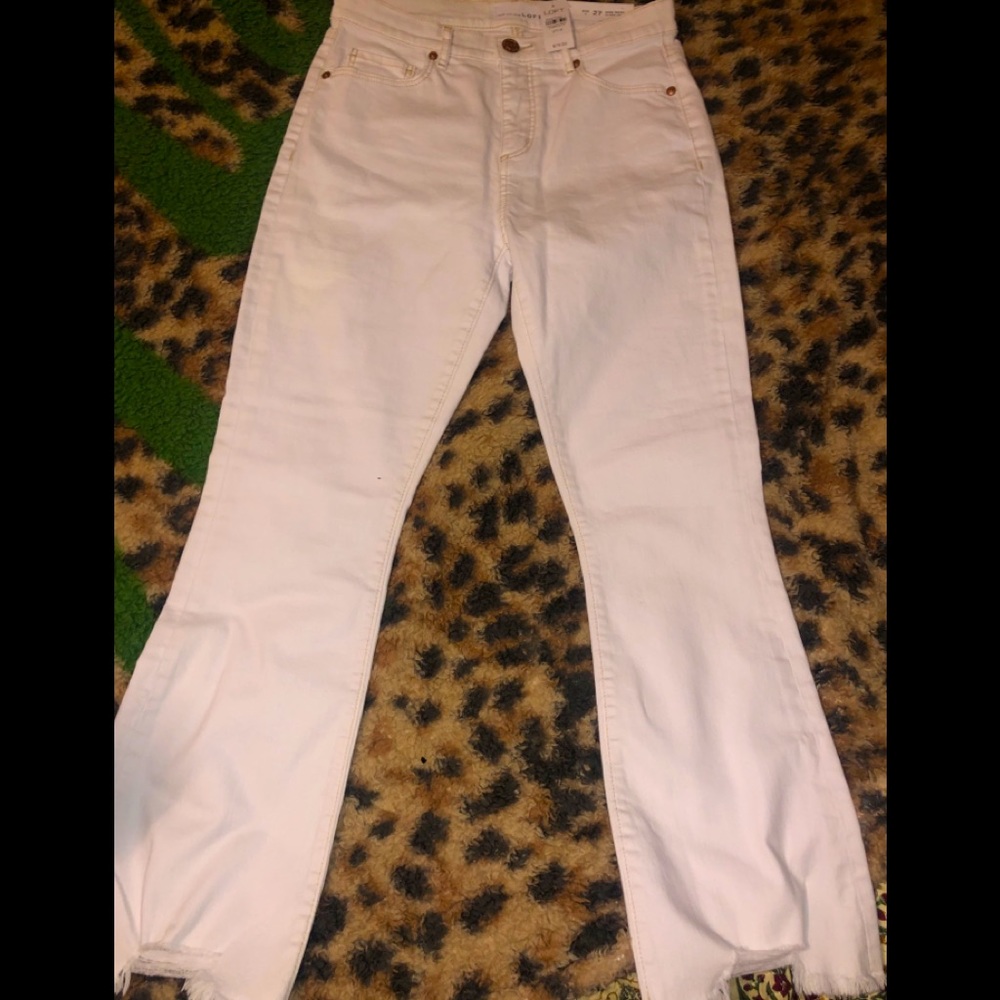White high waist flare crop size 4